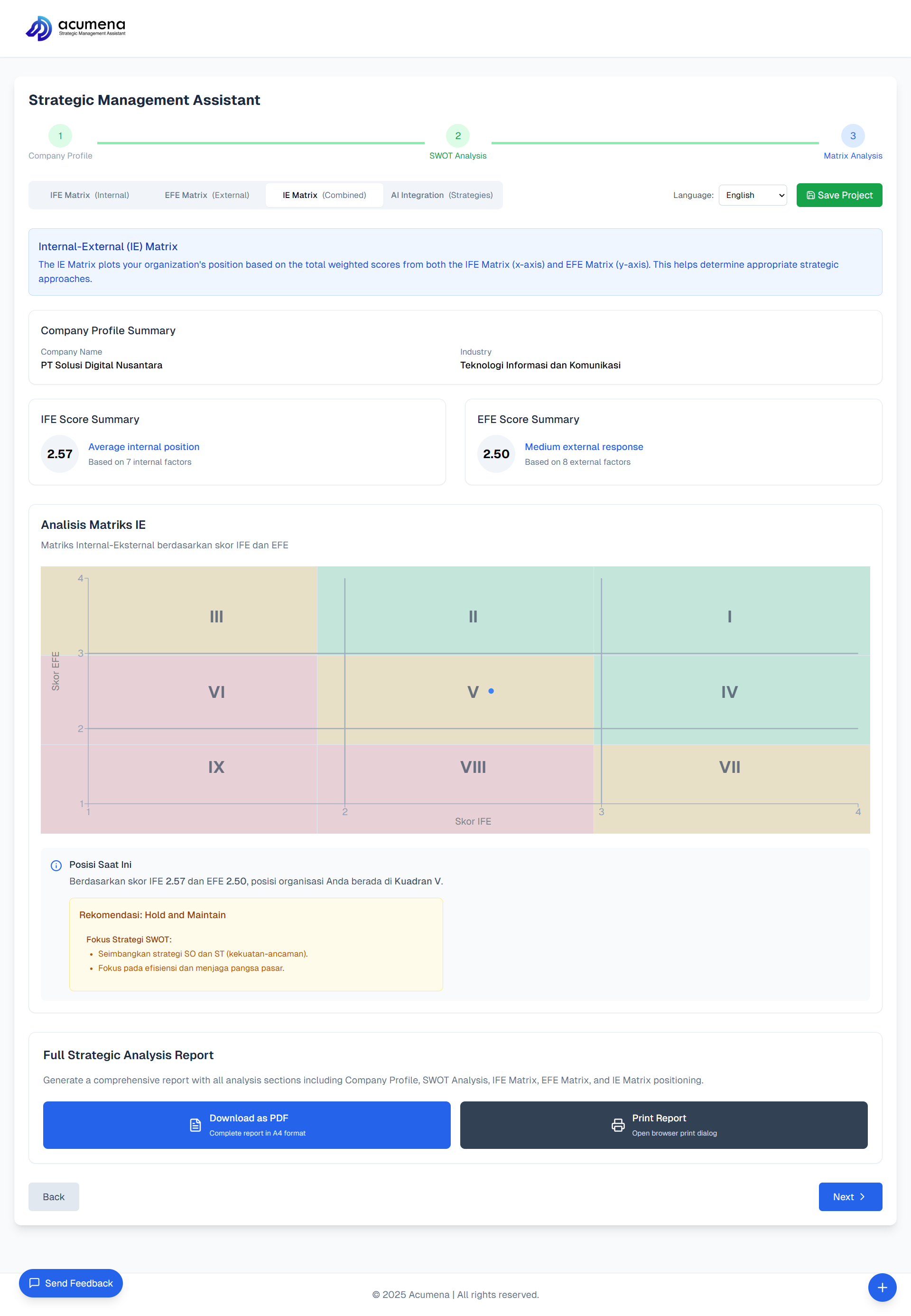 Strategic Analysis Dashboard
